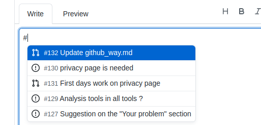 Linking issues in a pull request on GitHub